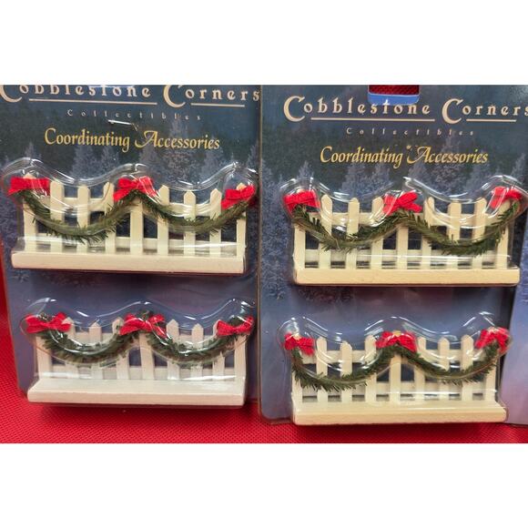 6 Cobblestone Corners Coordinating Accessories Fencing Wreaths Lighted Posts - Picture 3 of 6